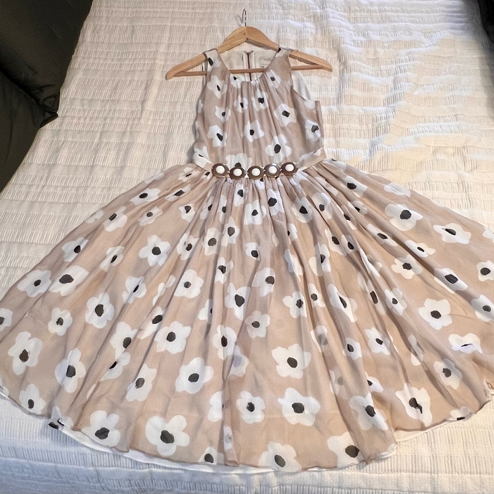 Kate Spade Cream and Gold Silk Dress “Faye” - size 0